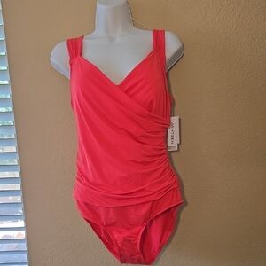 Jantzen Women's One Piece Swimsuit in Vibrant Pink Size 12 NWT